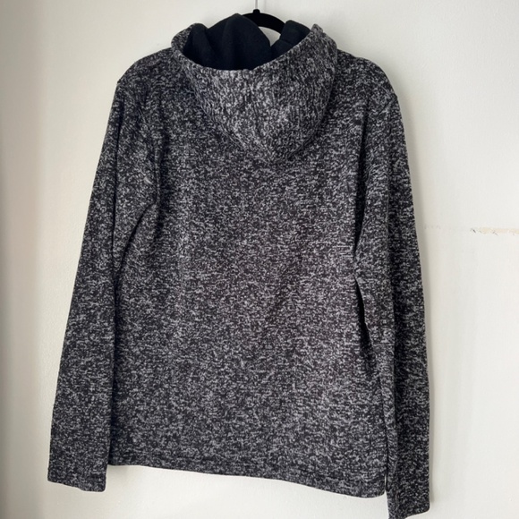 Craft + Flow Men’s Full-Zip Hoodie – Black Marled Gray, Size L, Chest Zip Pocket - Picture 3 of 9